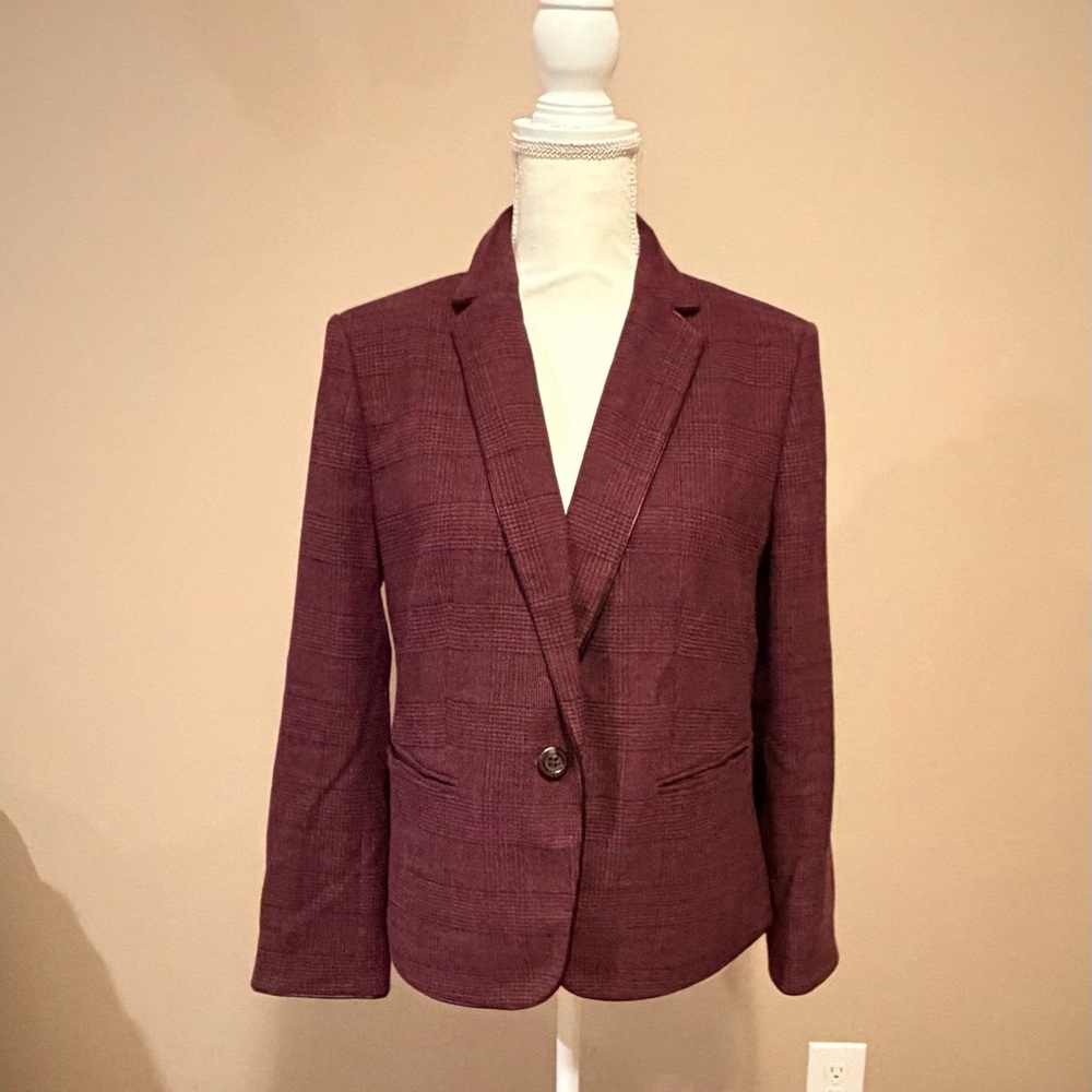 Burgundy Plaid Blazer - Talbots